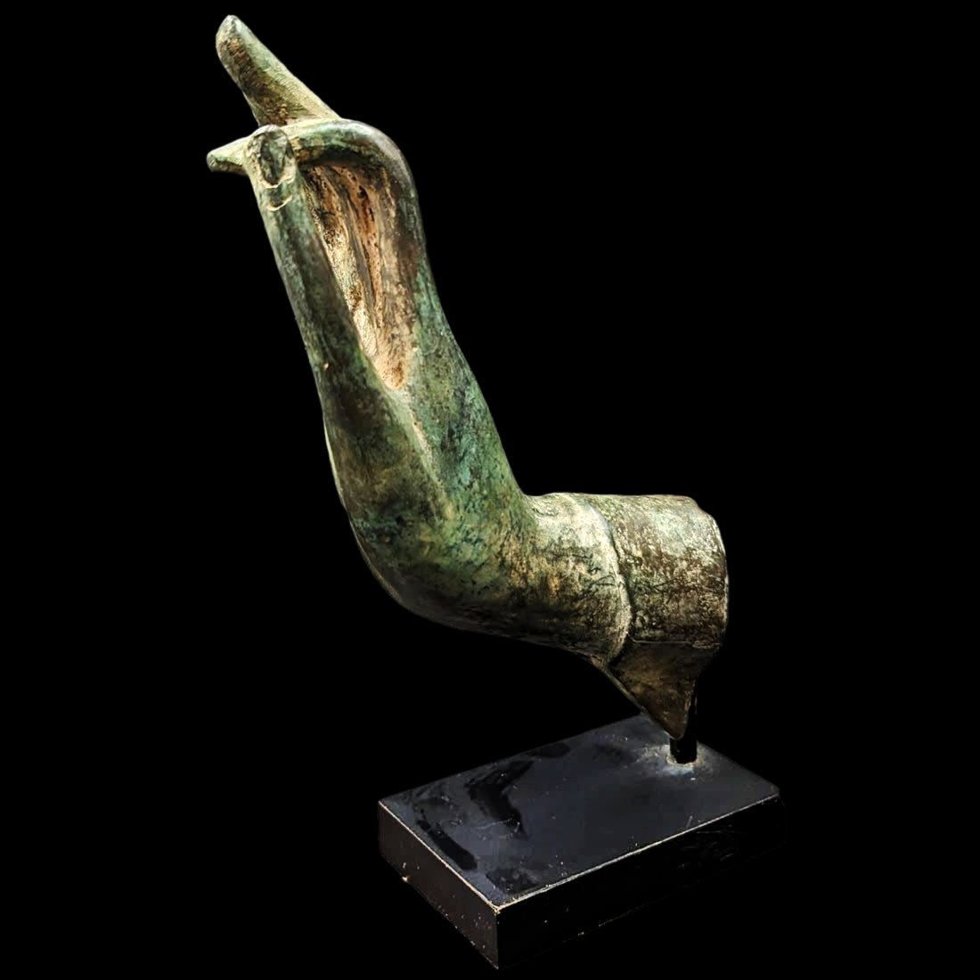 Antique Thai Bronze Buddha Hand, Abhaya Mudra On A Wooden Stand (1 of 8)