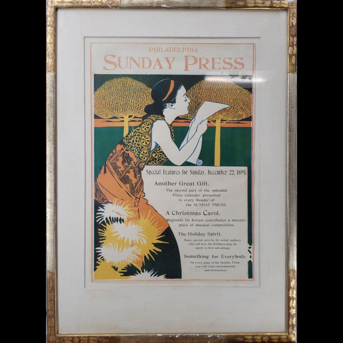 Framed Geo Brill Philadelphia Sunday Post Lithograph (1 of 7)