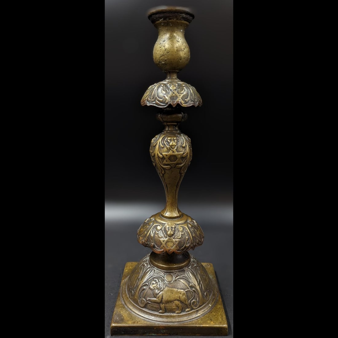 An 18th/Early 19th Century Exquisite Cast Bronze Judaica Candlestick (1 of 13)