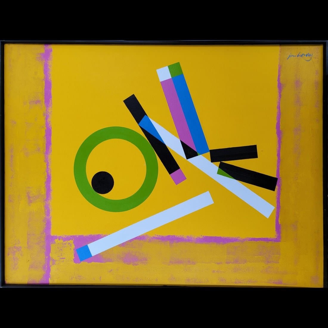 Jon Henry 1916-90 O/C Painting Titled "Spags Series #18" 1989: Estate Fresh American, Pennsylvania, New York, Florida Jon Henry 1916-90 O/C Painting Titled "Spags Series #18" 1989. PROVENANCE: Private Eastate Gainsville Fl Directly From The Family, Estate Fresh. 
