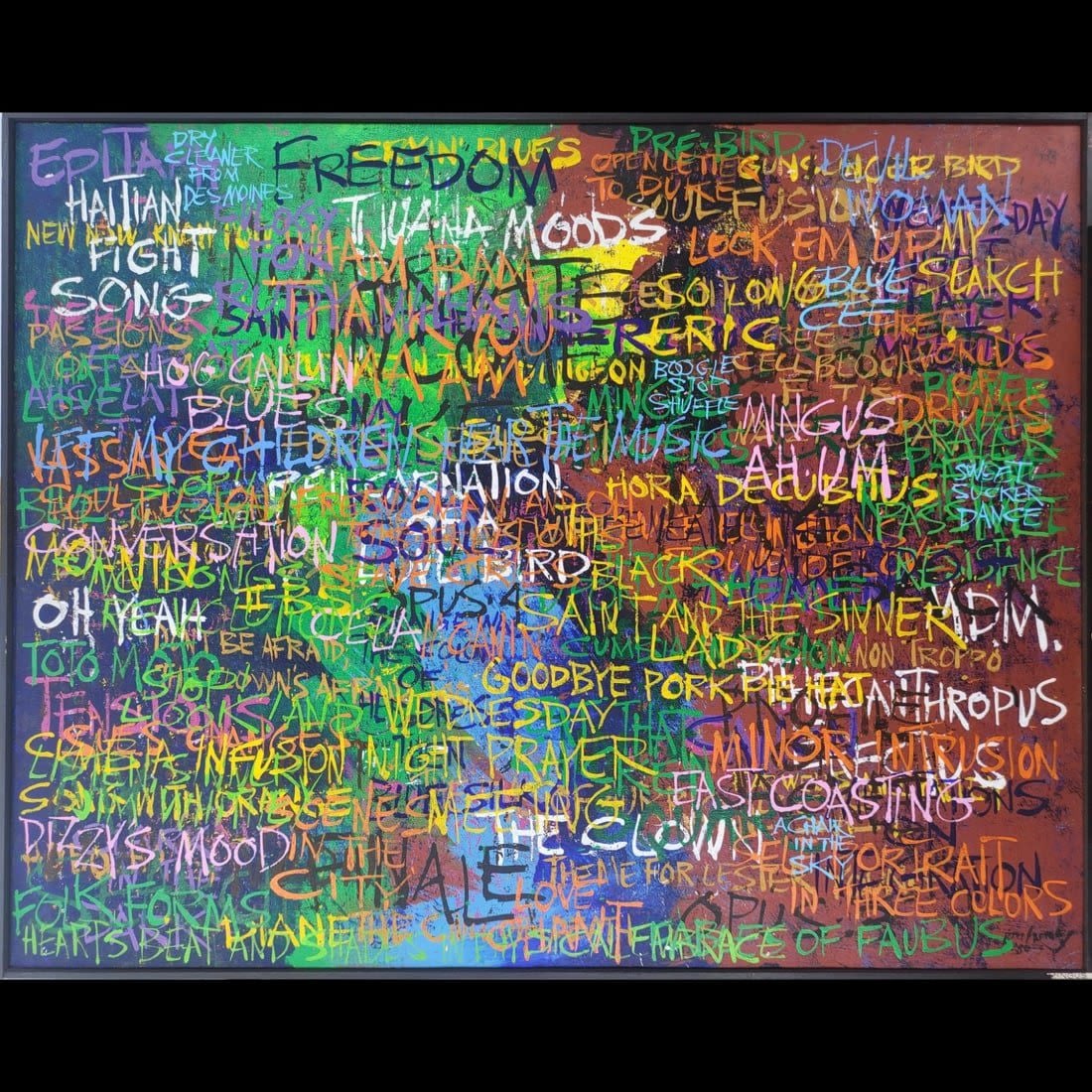 Jon Henry 1916-90 O/C Painting Titled "Mingus" 1980 (1 of 8)