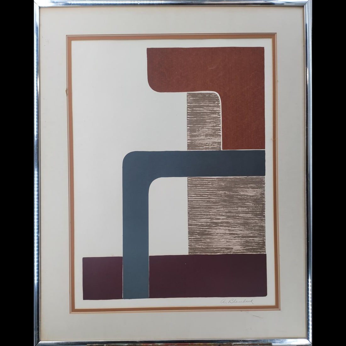 A. Blanchard Signed Abstract Silkscreen (1 of 9)