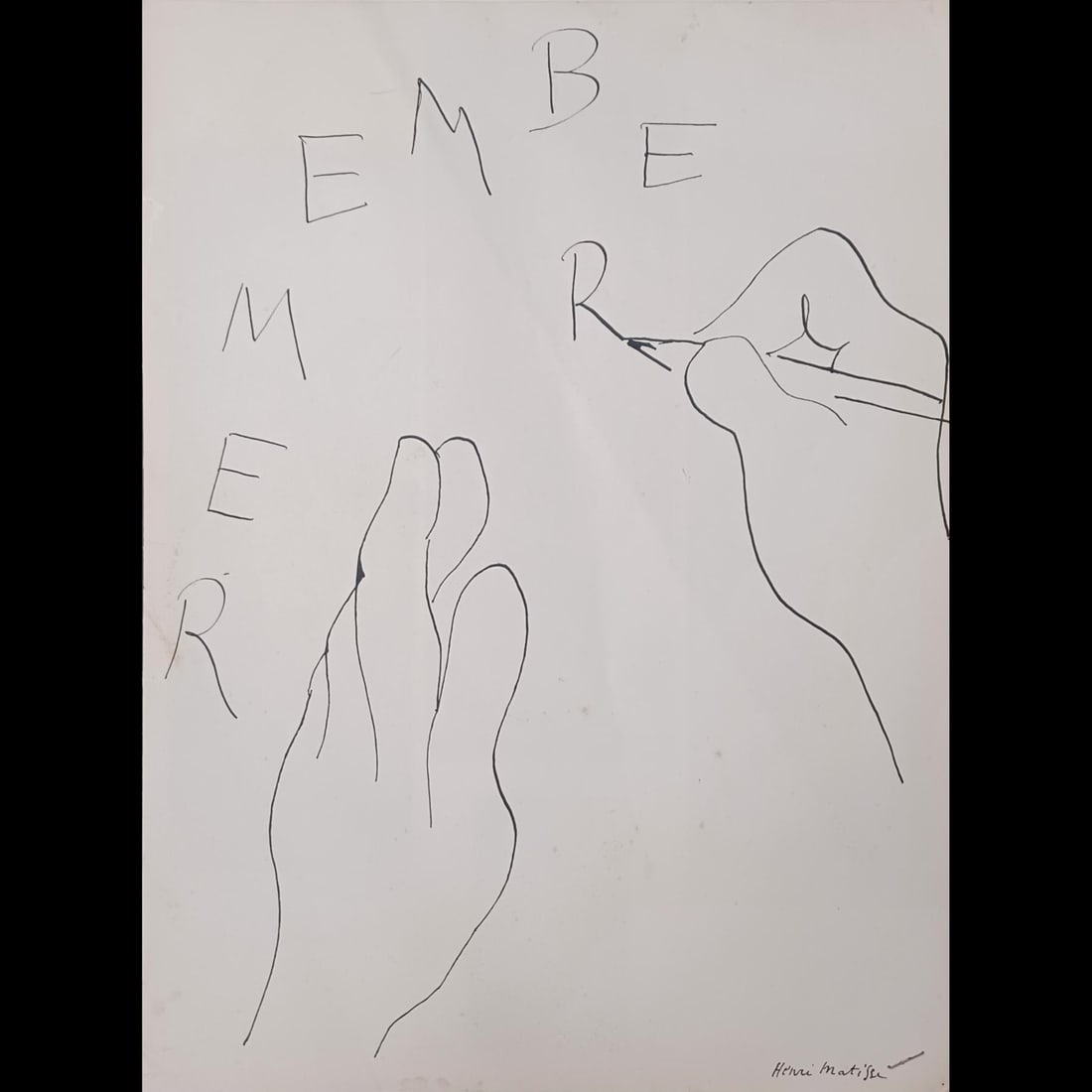 Henri Matisse Lithographs On Paper, "Remember" 1938: Henri Matisse Lithographs On Paper, "Remember" 1938. Consists of a folder of 8 sheets, 4 with Matisse sketches. Folder from Verve Magazine Volume 1, No. 3. Remaining 4 sheets contain beautiful color l