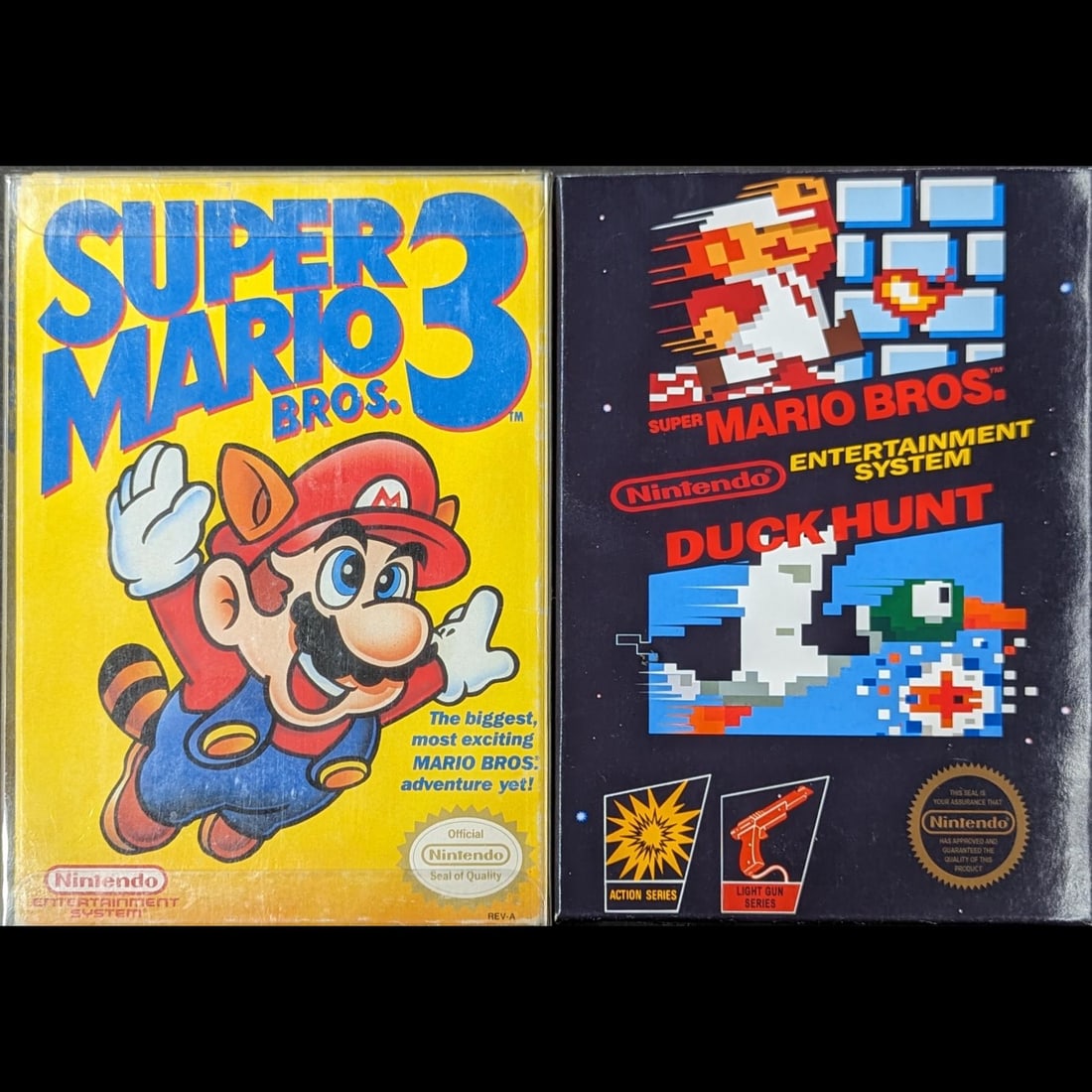 Pair Of Vintage Nintendo Entertainment System Games In Original Boxes, "Duck Hunt" and "Super Mario" (1 of 9)
