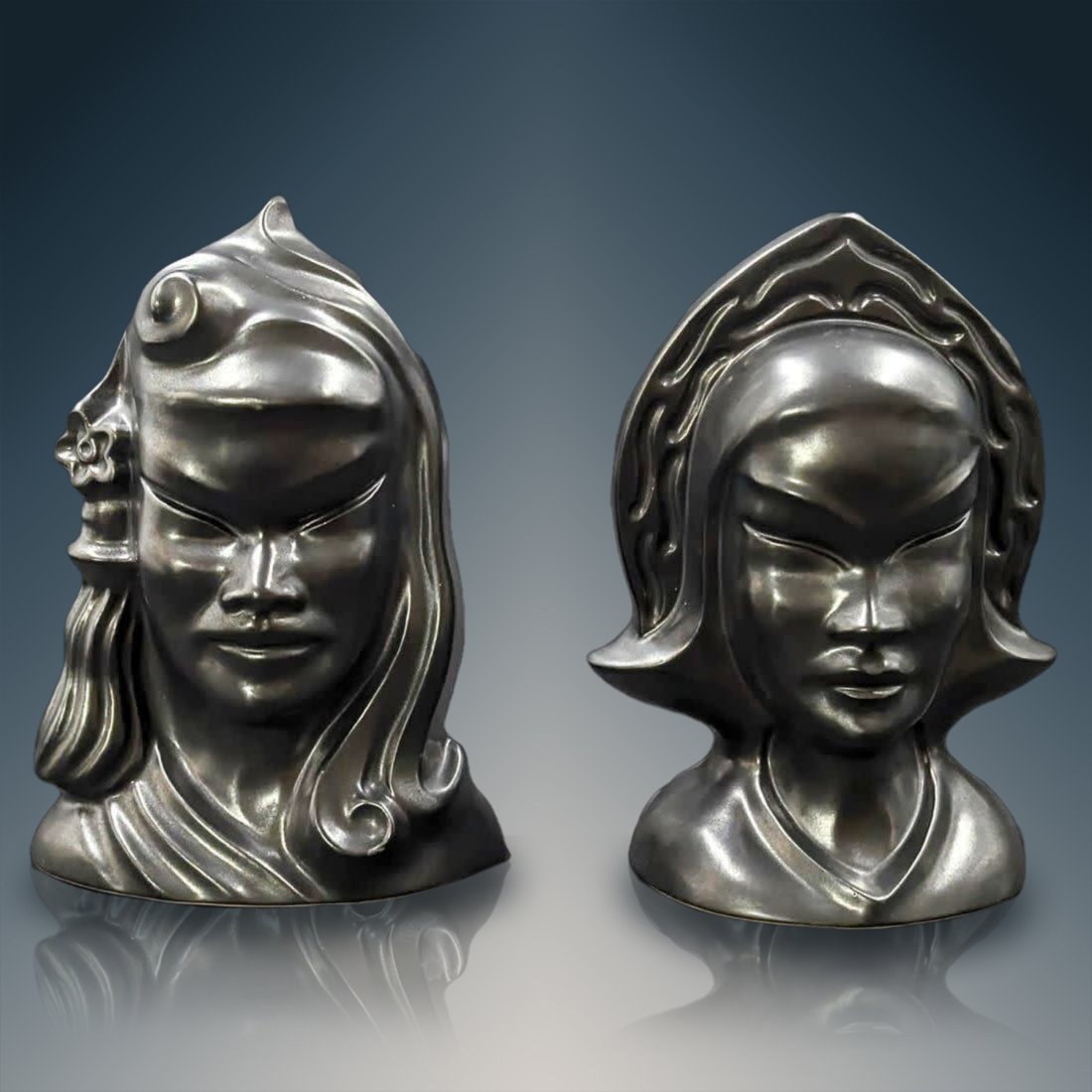 Pair Of Black Roseville Pottery “Burmese” Candle Holders, Circa 1950s (1 of 11)