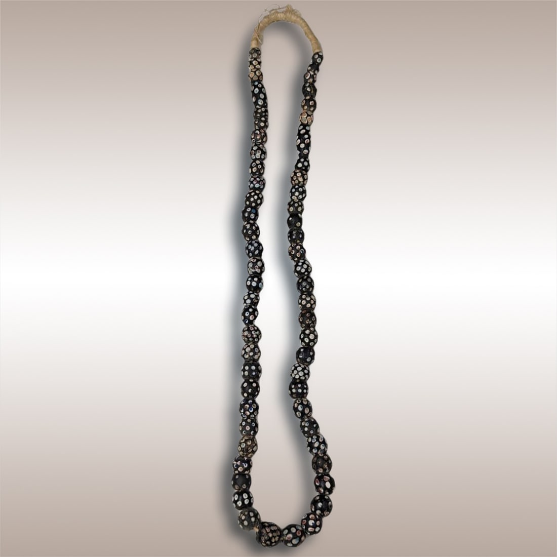 Antique Phoenician Glass Beaded Necklace, 60 Beads Total (1 of 7)