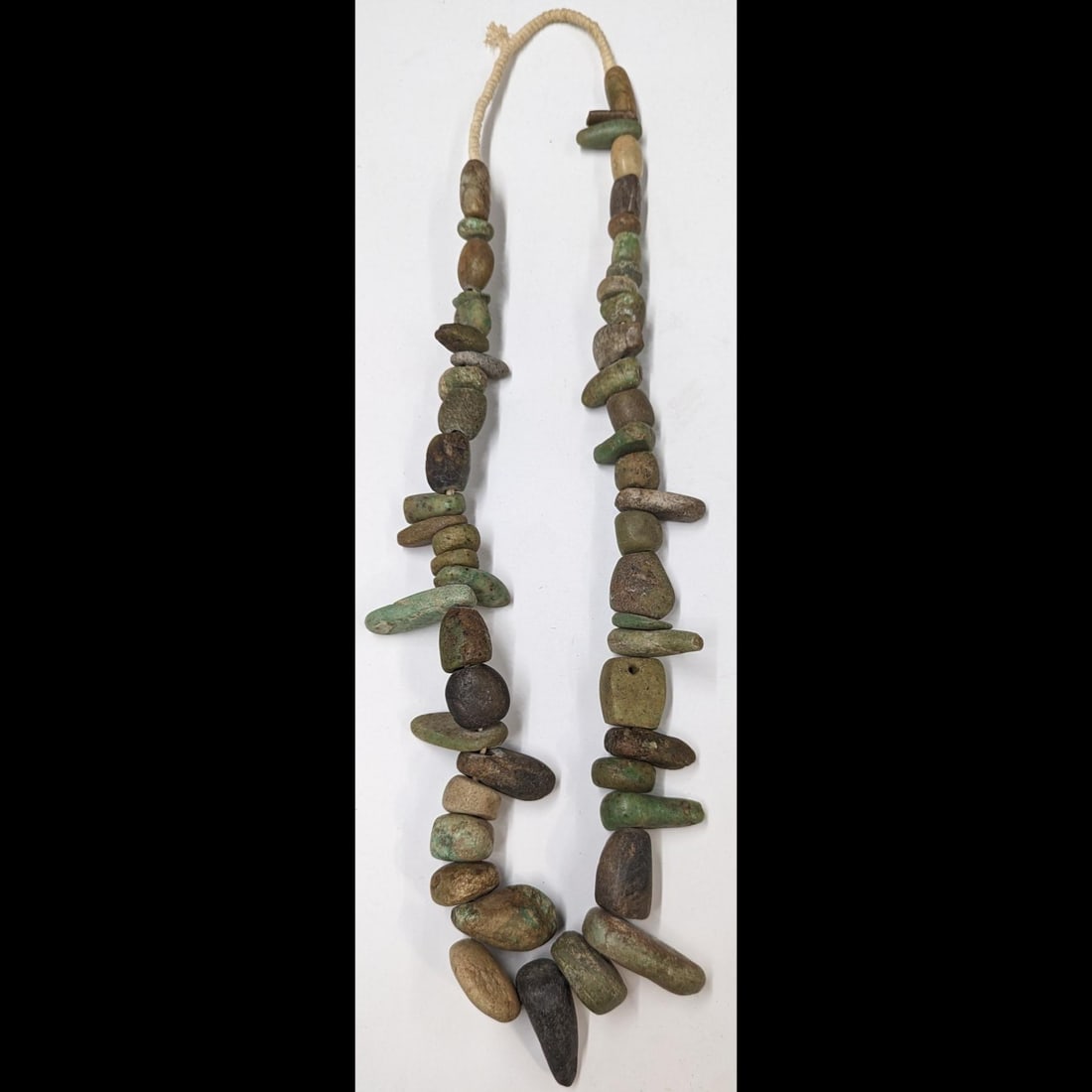 Antique Large Amazonite, Turquoise, And Other Precious Stone Beaded Necklace, 53 Beads Total (1 of 10)