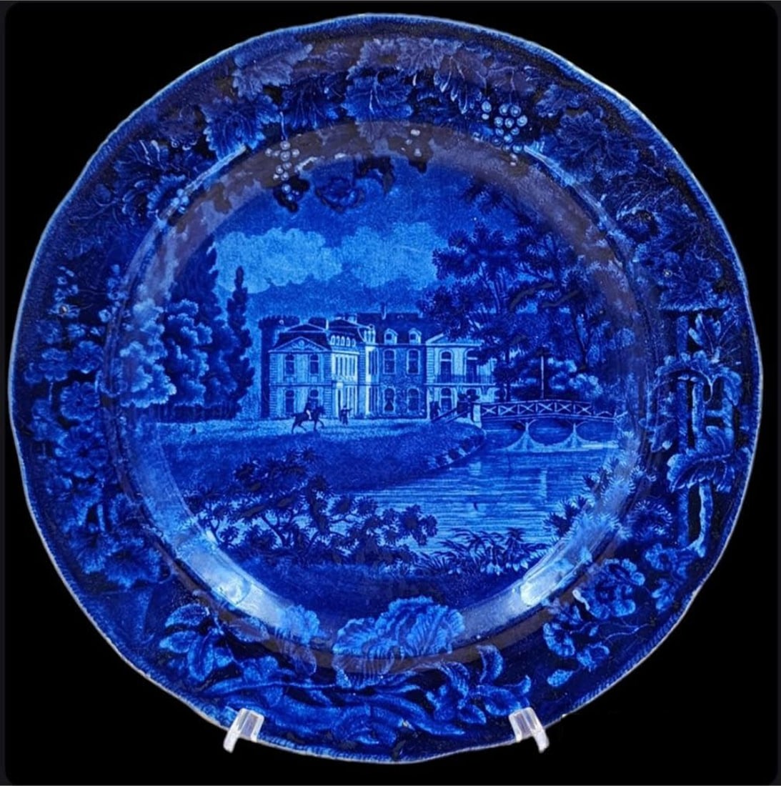 19th Century Historical Plate "VU DU CHATEAU ERMENONVILLE" 10 1/4 CA 1830 (1 of 10)
