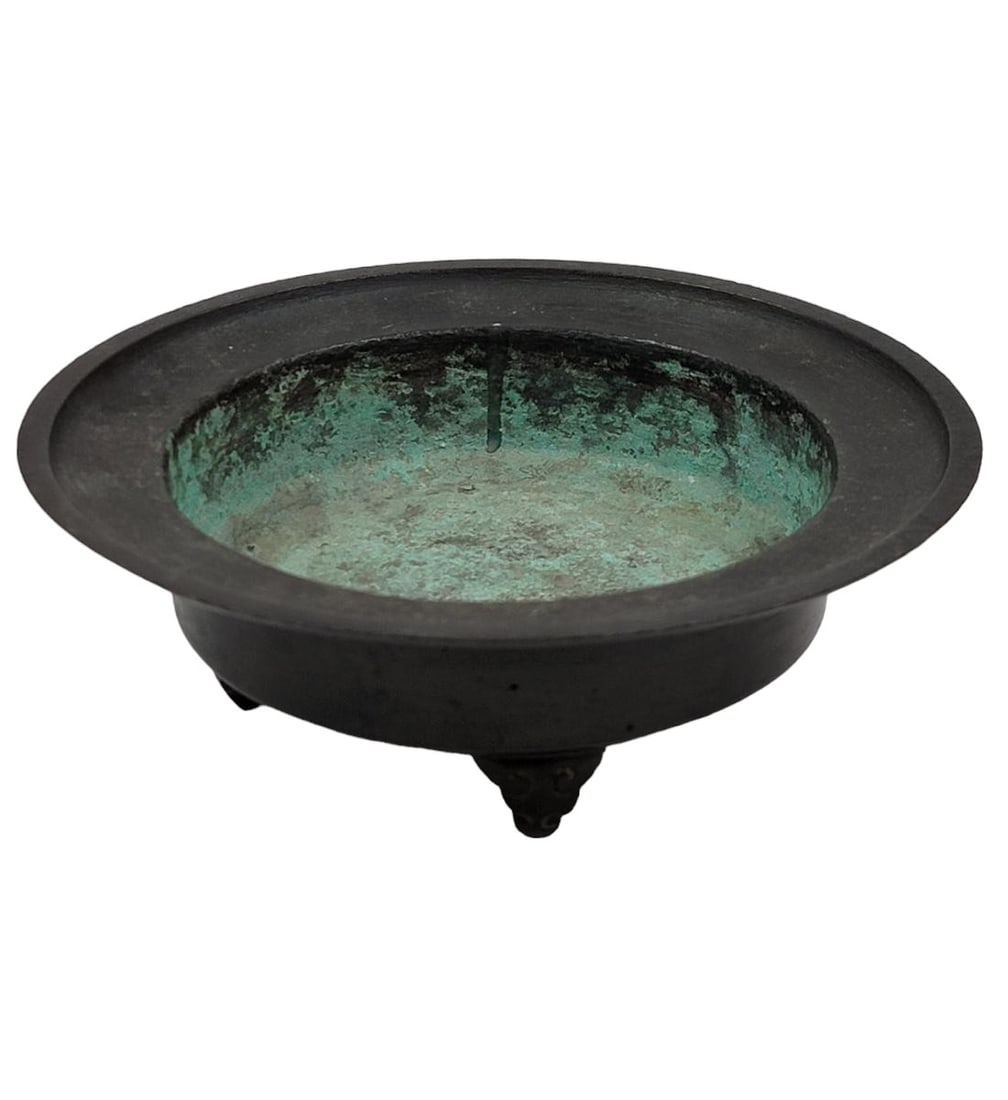 Antique 19th C Japanese Bronze Brush Washer Or Bowl Signed (1 of 11)