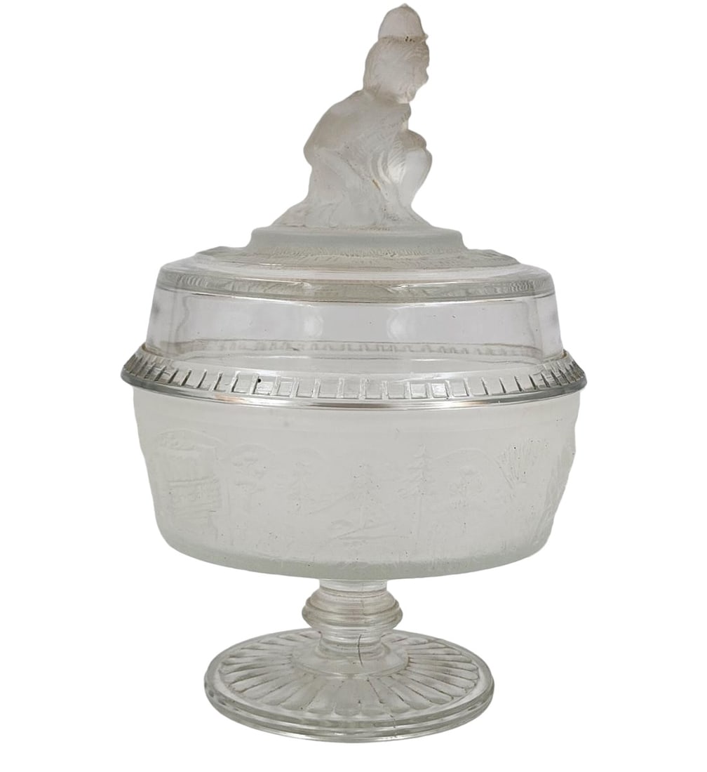 American 1860-1930 JAMES GILLINDER & SONS "WESTWARD HO PATTERN" Compote (1 of 17)