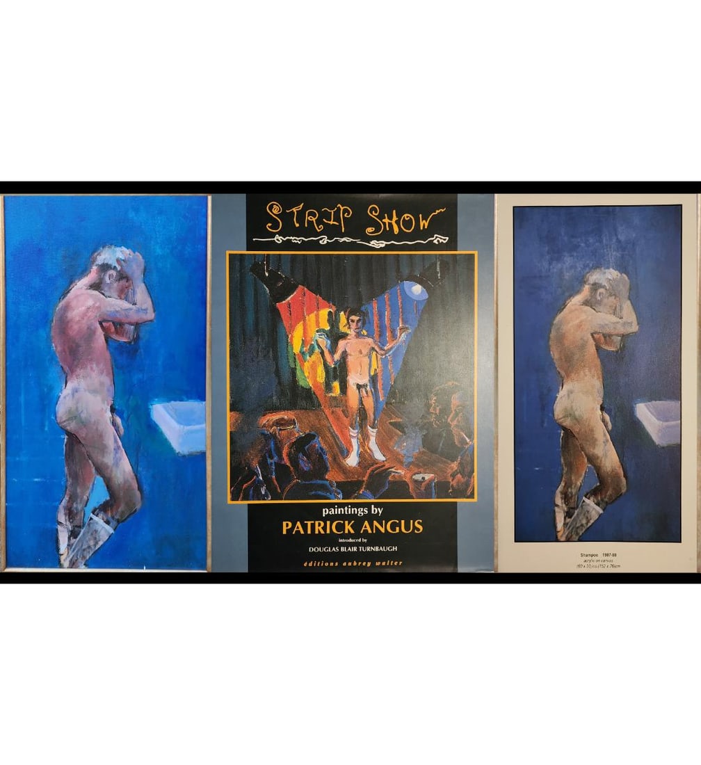 New York-California Patrick Angus 1953-1992 Titled "Shampoo" 1988 Acrylic On Canvas: New York-California Patrick Angus 1953-1992 Titled Shampoo 1988 Acrylic On Canvas Gay Interest. Featured In The Book "STRIP SHOW" By Douglas Blair Turnbaugh, Page 33. This Painting Will Be Sold With T