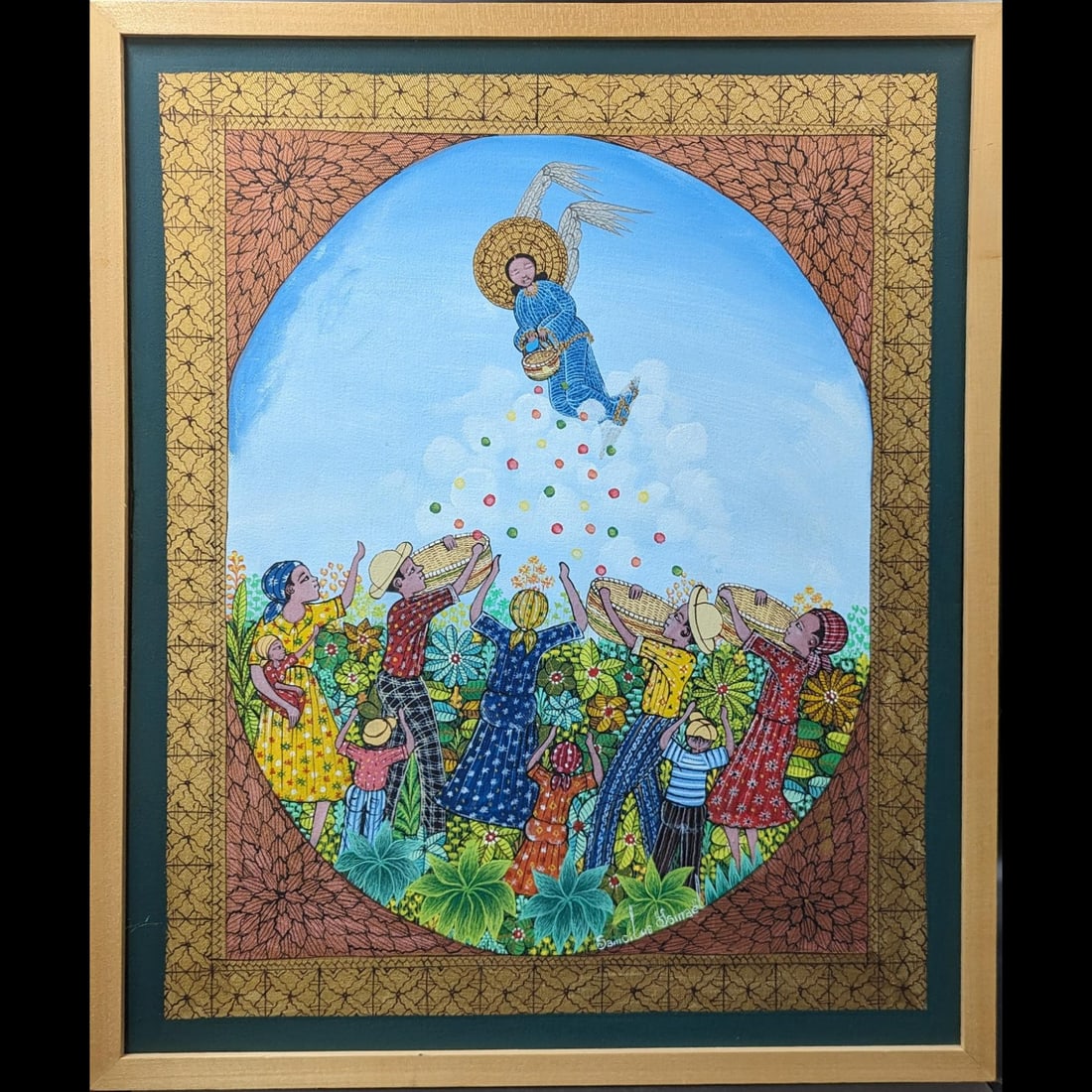 Signed Ismael Saincilus (Haitian, 1940-2000) Scenic Mixed Media Painting On Canvas (1 of 9)