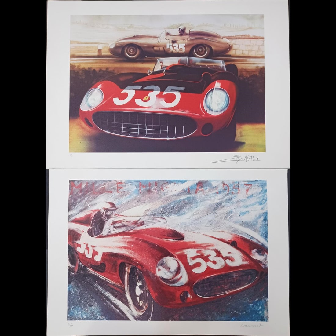 Pair Of 535 Ferrari Artist Proof Lithographs Signed Enzo Naso & Laureut (1 of 13)