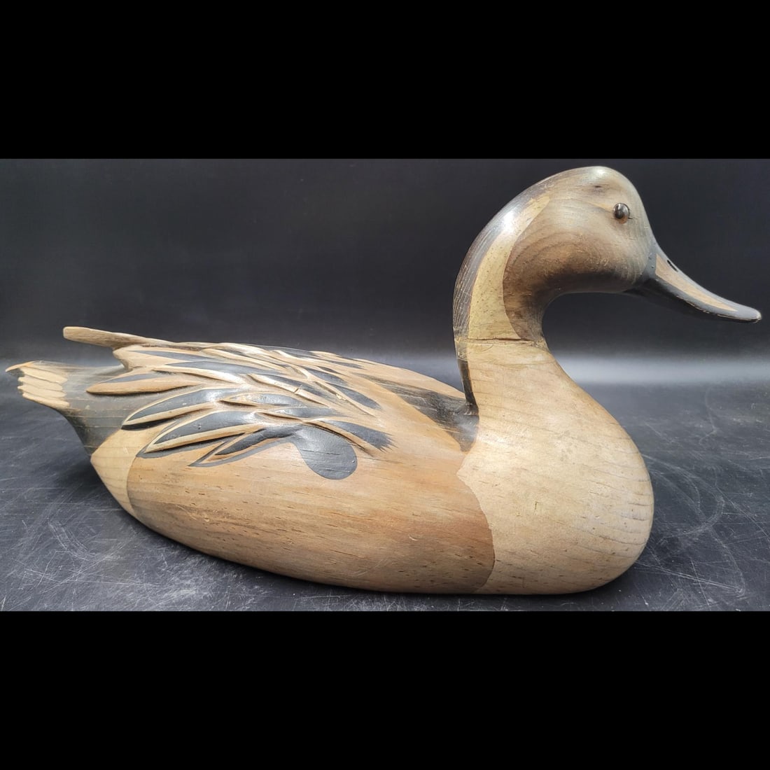 Antique Bob Hayden Signed Hand Carved Wooden Duck Decoy (1 of 16)