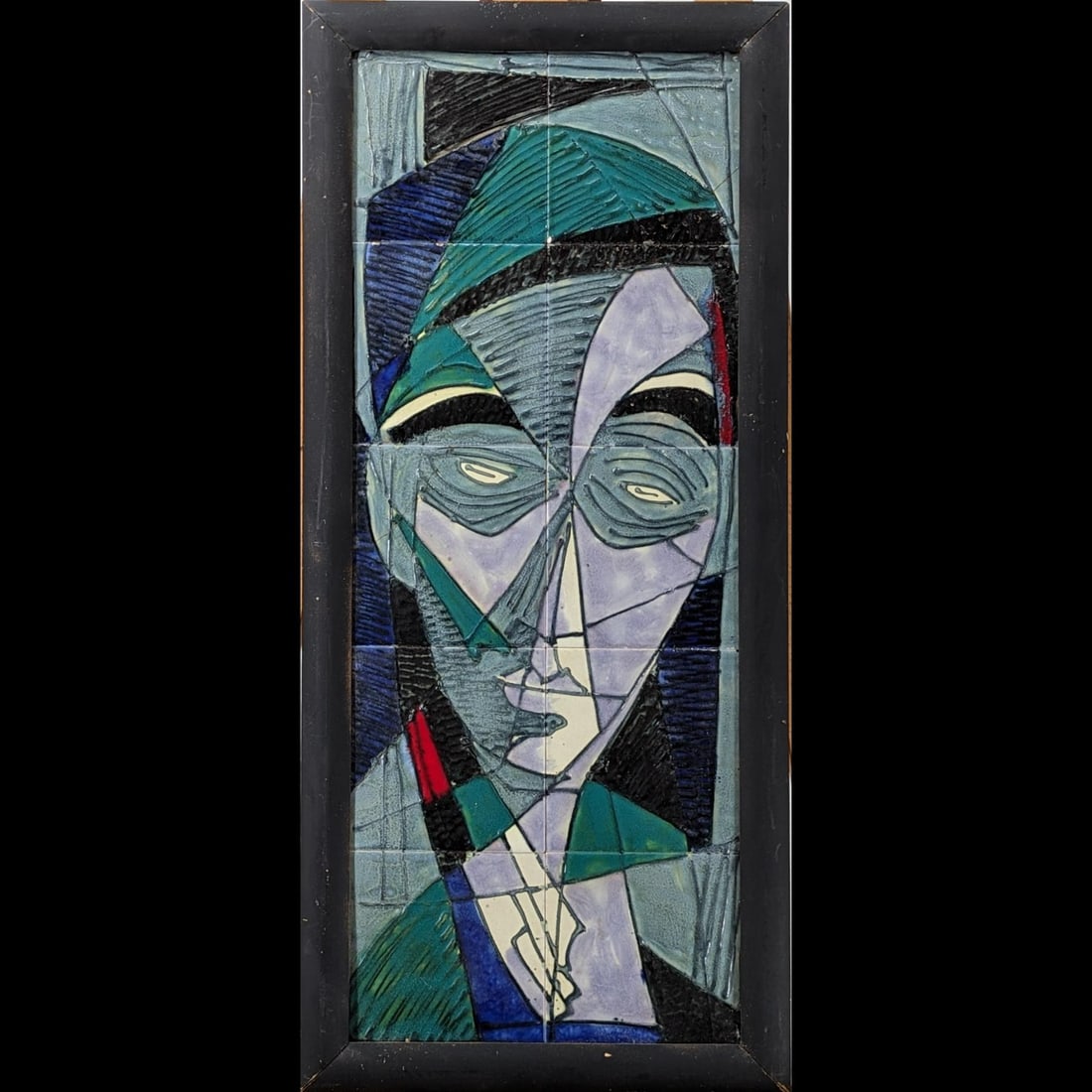 Large Mid-Century Modern Harris Strong (American, 1920 - 2006) Glazed Hand Painted Ceramic Tiles (1 of 6)