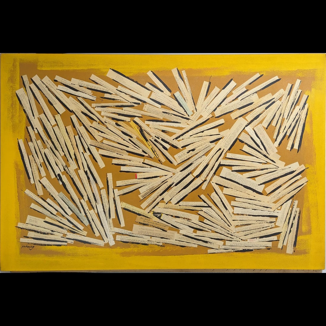 Large American Jon Henry 1916-90 Mixed Media Painting Titled "Dear Friend #2" 1988 (1 of 8)