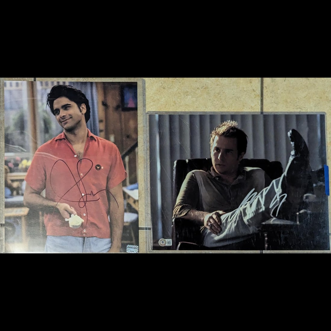 Pair Of Autographs, John Stamos In Full House And Sam Rockwell In Matchstick Men (1 of 7)