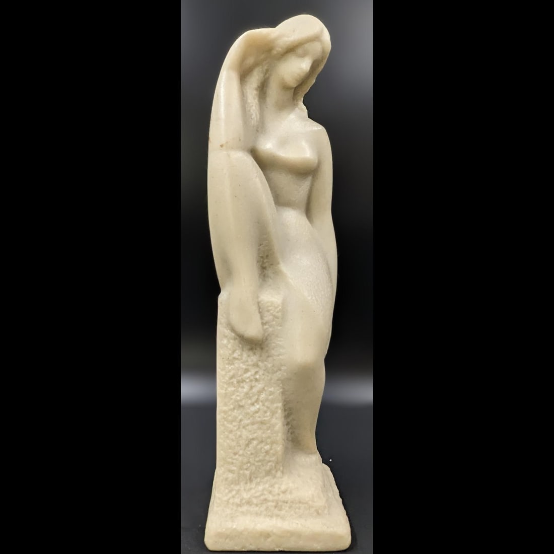 Signed Vincent Glinsky (1895-1975) Resin Sculpture "Seated Nude": Signed Vincent Glinsky (1895-1975) Resin Sculpture "Seated Nude" . Measures approx. 13 1/2" X 4". Please copy and paste the URL link below to review our Terms and Conditions for bidding, pa