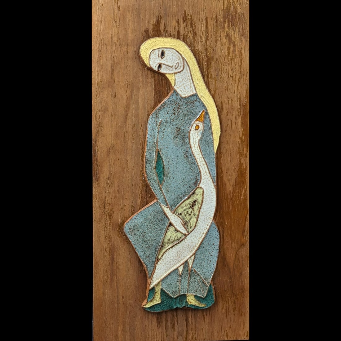 Mid-Century Modern Harris Strong (American, 1920 - 2006) Glazed Hand Painted Ceramic Tile (1 of 6)