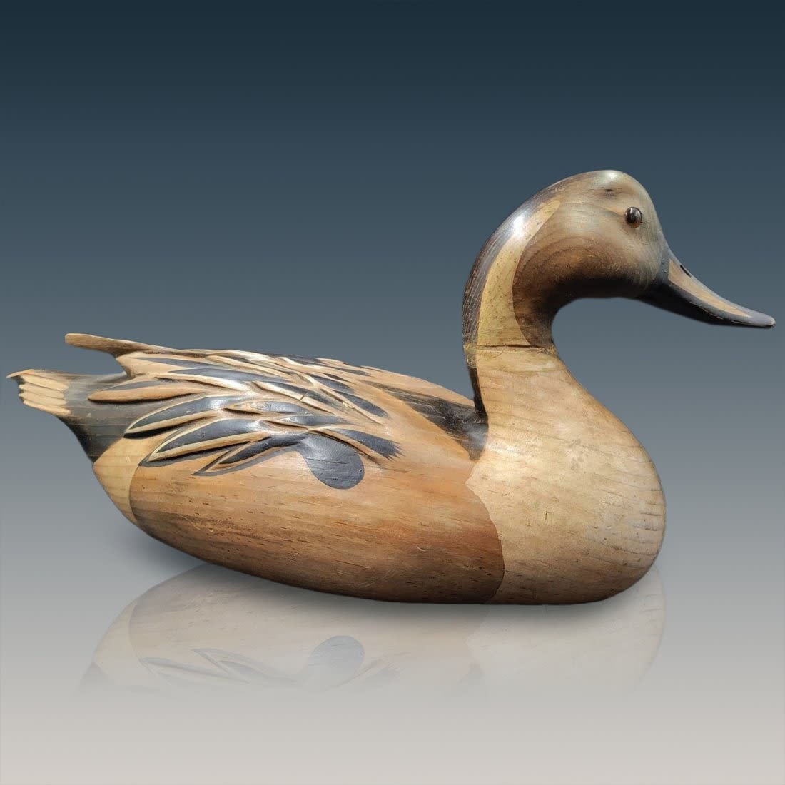 Antique Bob Hayden Signed Hand Carved Wooden Duck Decoy (1 of 16)