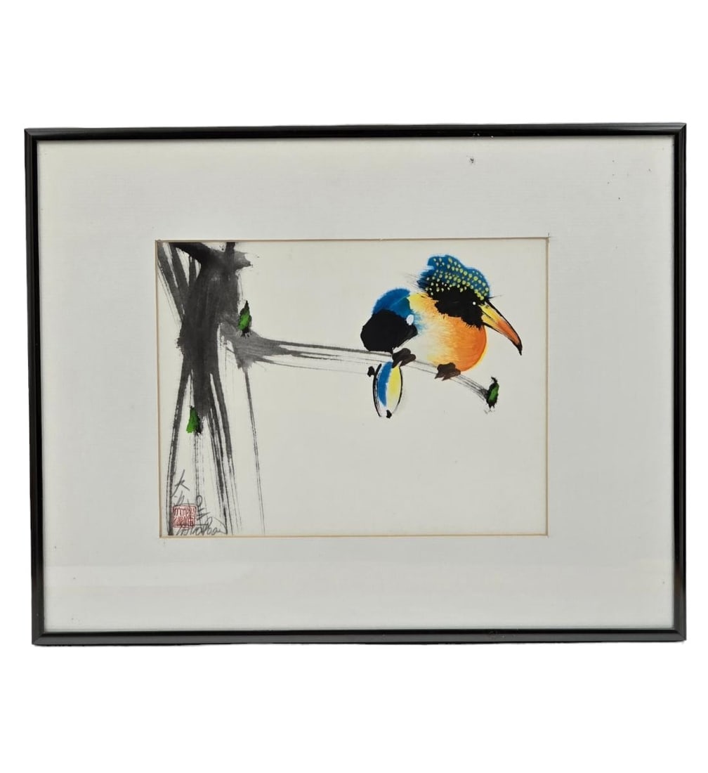 Chinese Taito Poon / Poon Tai To Watercolor On Silk Painting Signed 20th C (1 of 5)