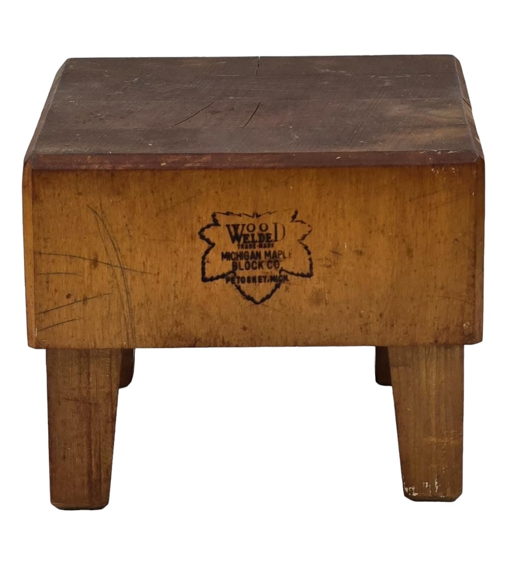 A Very Kool Primitive Salesman Sample Butcher Block Michigan Mable Block Co (1 of 6)