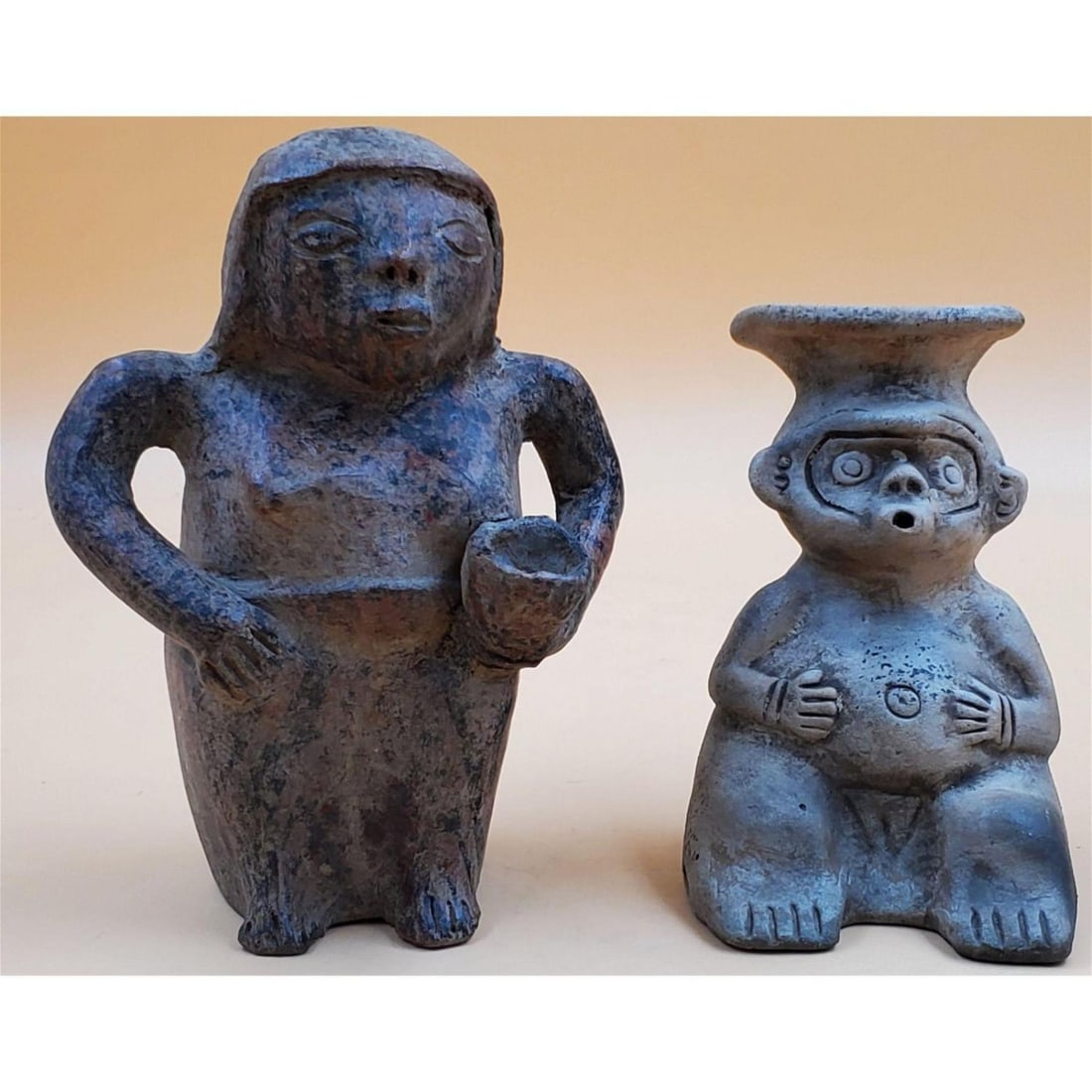 Pre-Columbian Terra Cotta Monkey Vase and Woman Sculpture (1 of 20)