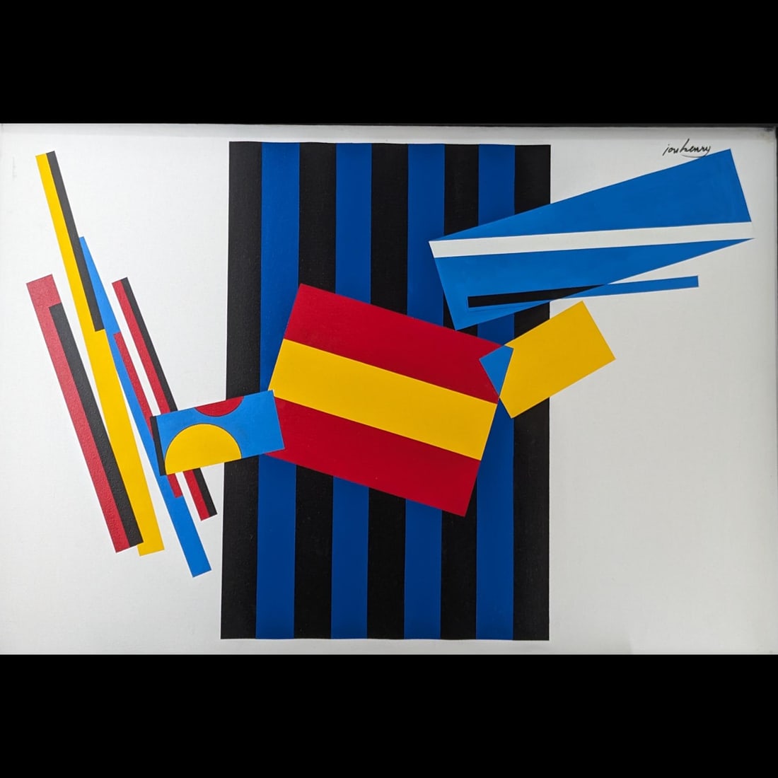 Large American Jon Henry 1916-90 Acrylic Abstract Painting Titled "Prism Series #18" 1988: Estate Fresh American, Pennsylvania, New York, Florida Jon Henry 1916-90 Acrylic Abstract Painting Titled "Prism Series #18". PROVENANCE: Private Estate Gainesville FL Directly From The Family, Estate