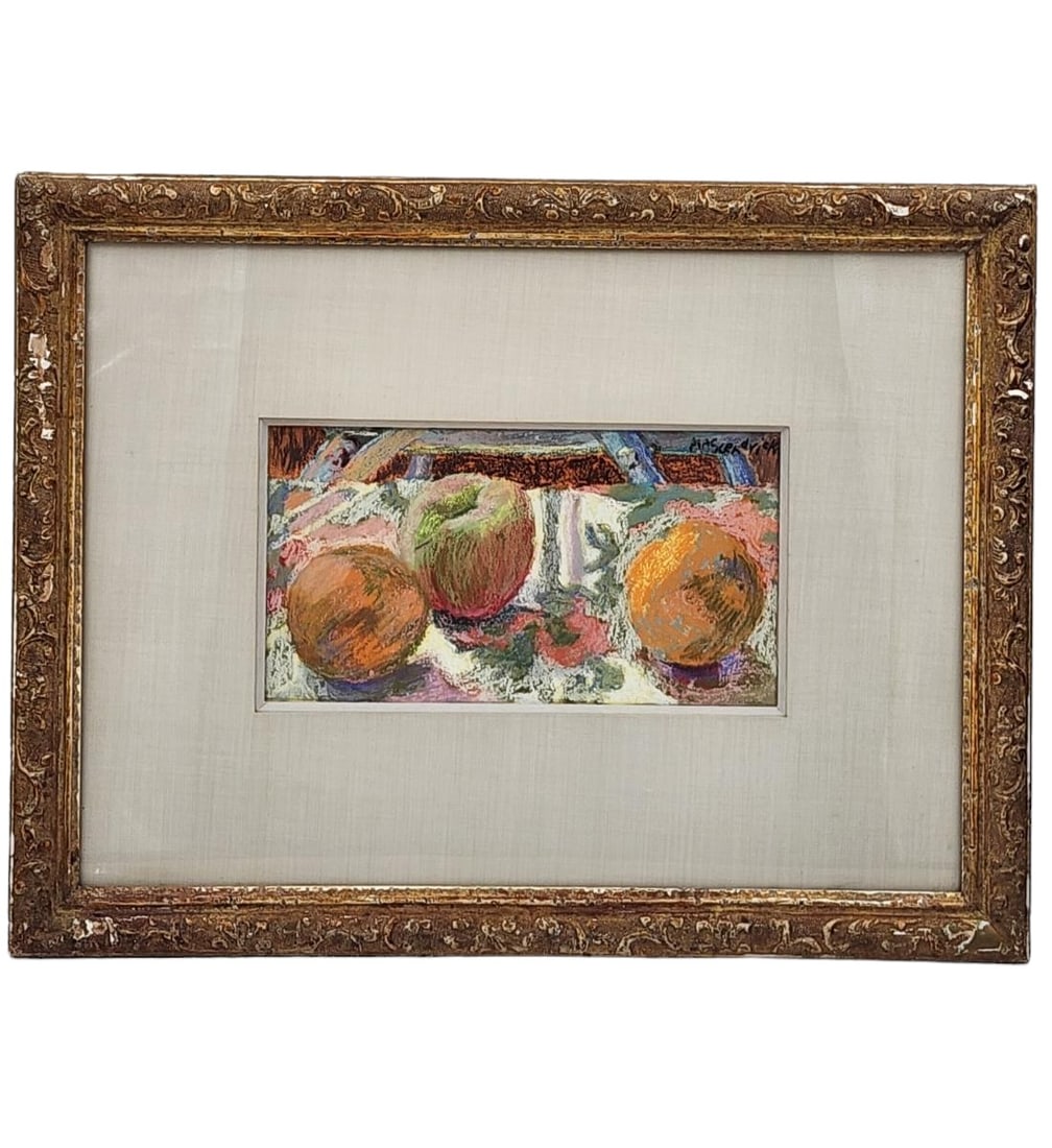 American New York-Lilian MacKendrick 1906-1987 Still Life Pastel Painting Signed Robert Kulicke Fram: American New York-Lilian MacKendrick 1906-1987 Still Life Pastel Paintings Signed (Robert Kulicke Frame). Frame Measure 17" X 22.5", Sight 6.5" X 11.5". Provenance: New York And now Central Florida Es