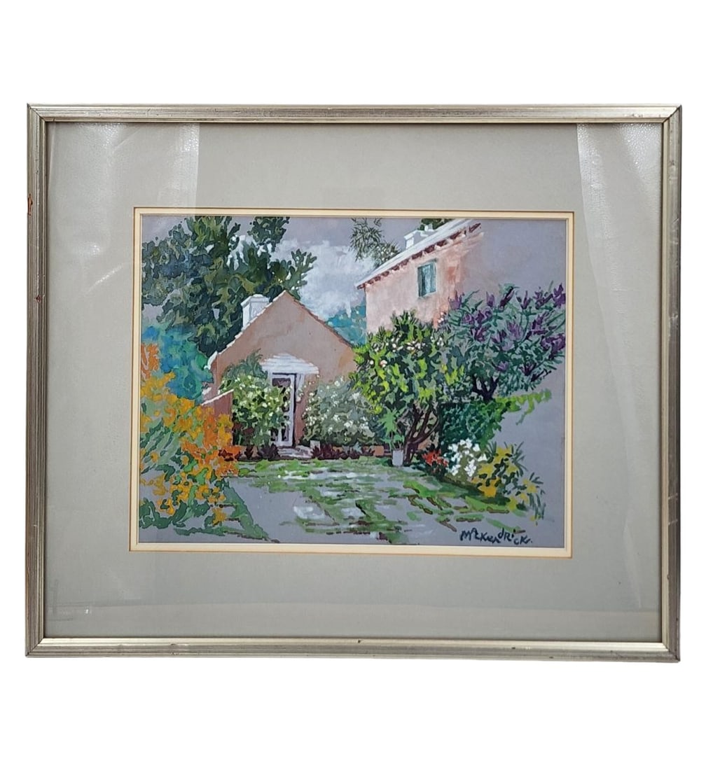 American New York-Lilian MacKendrick 1906-1987 Landscape Watercolor Painting Signed: American New York-Lilian MacKendrick 1906-1987 Landscape Watercolor Painting Signed. Frame Measure 15.5" X 18", Sight 9.5" X 12". Provenance: New York And now Central Florida Estate. Please
