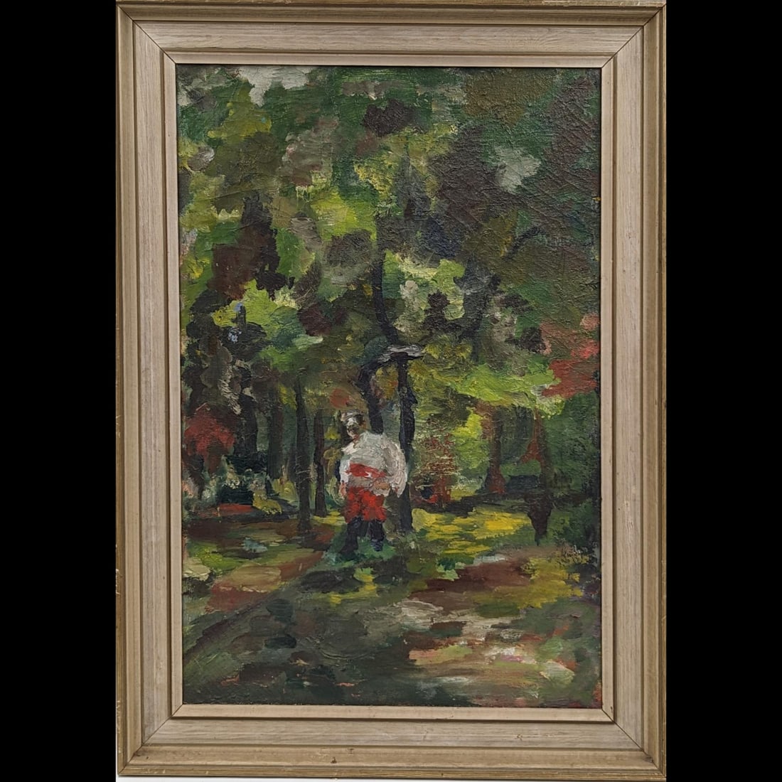 An Old Unsigned Oil On Canvas Impressionist Landscape Painting: An Old Unsigned Oil On Canvas Impressionist Landscape Painting. Measures approx. 28 1/2" X 20", Sight measures approx. 23 1/2" X 15 1/2". Please copy and paste the URL link below to review o