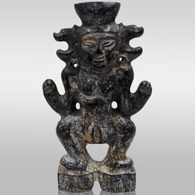 Chinese Hongshan Style Carved Black Stone Figure