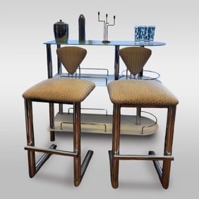 Mid Century Style Boss Bar And 2 Chairs With Extras