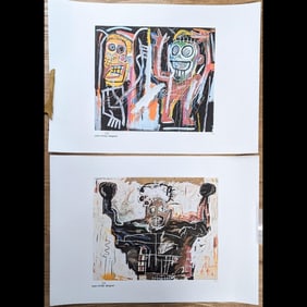 Pair Of Limited Ed. 34/100 And 83/100 Jean Michel Basquiat Lithographs