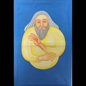 Signed Indian Manjit Bawa 1941-2008 Oil On Canvas Painting, Dated 2003 With COA