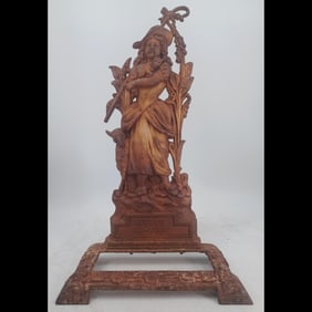 Late 19th C Victorian Cast Iron Umbrella Stand, "Little Bo Peep"