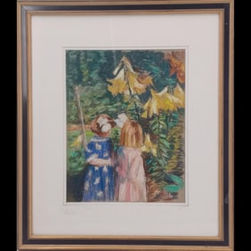 Artist Signed 'Murray' Chalk Pastel Drawing