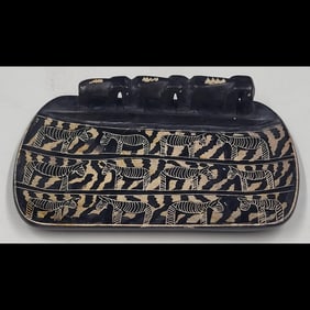 Hand-Carved Stone African Kenyan Besmo Tray