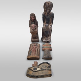 Lot Of 5 Carved Egyptian Sculptures