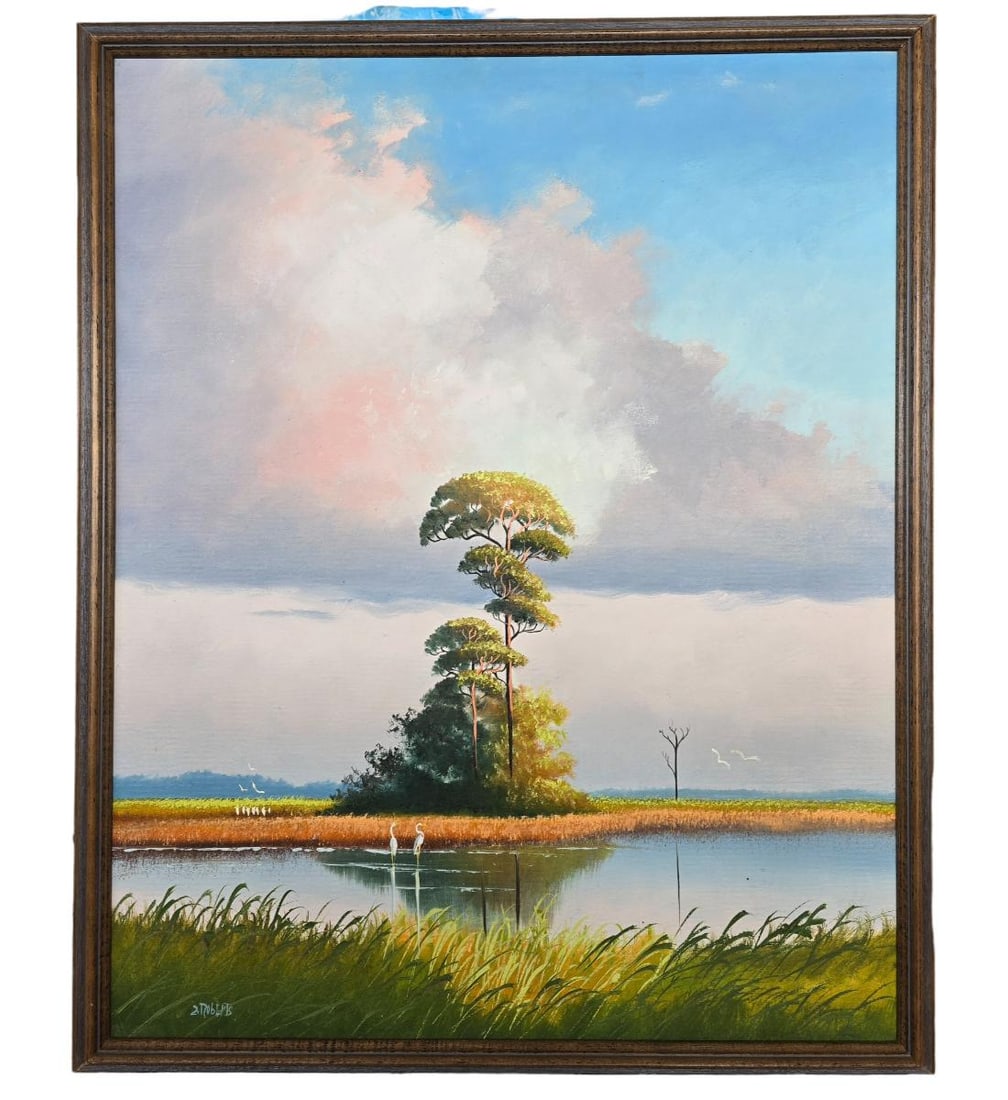 Florida Highwaymen Artist Livingston "Castro" Roberts 1941-2004 Florida Landscape Painting 1 OF 2 (1 of 11)