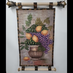 Still Life Scroll Like Tapestry Painting