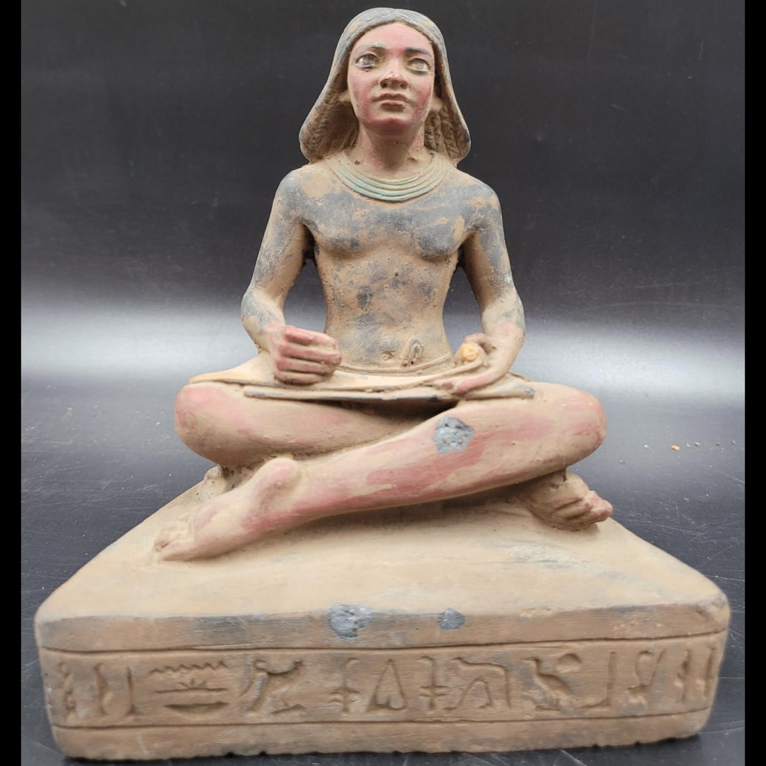 Egyptian Clay Figural Sculpture With Hieroglyphs (1 of 9)