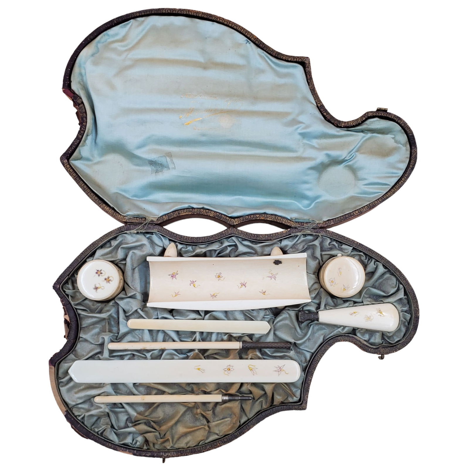 RARE Antique Japanese Scholar's Writing Implement With Shibayama Inlaid, Circa 1880 (1 of 20)