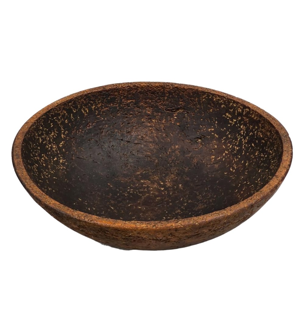 A Very Primitive Hand Turned Wooden Dough Bowl probably 18-19th Century (1 of 14)