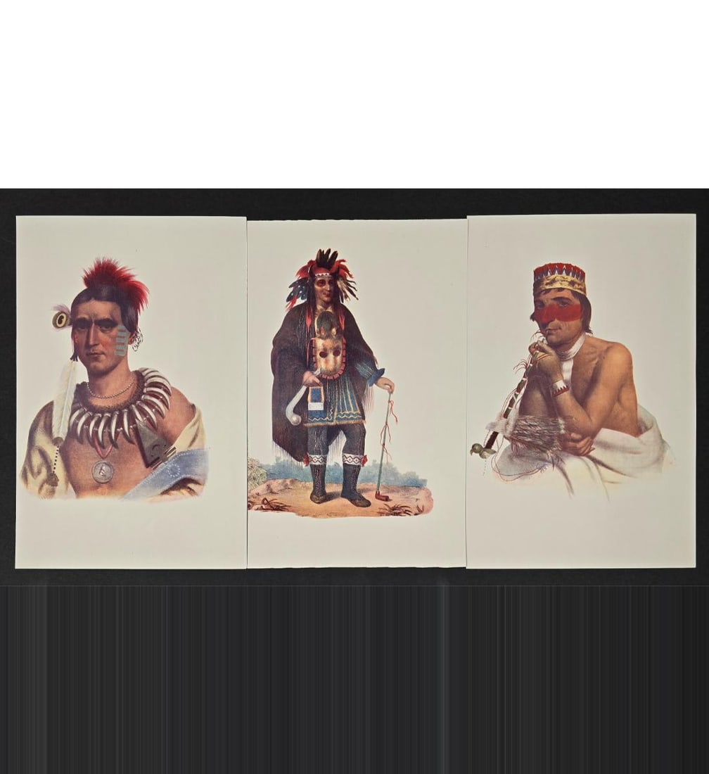 Rare Color Lithographic Plates 1909 History Of The Indian Tribes Of North America: You Are Bidding On 3 Rare Color Lithographic Plates 1909 History Of The Indian Tribes Of North America After Karl Bodmer, Charles Bird King James Otto Lewis, Very Colorful And Vibrant, All 8" X 6 1/4"