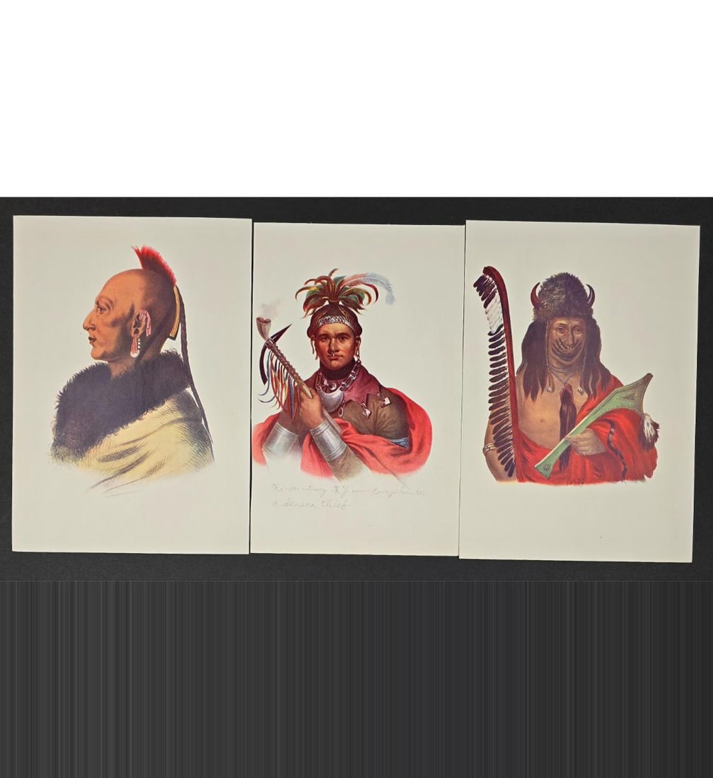 Rare Color Lithographic Plates 1909 History Of The Indian Tribes Of North America: You Are Bidding On 3 Rare Color Lithographic Plates 1909 History Of The Indian Tribes Of North America After Karl Bodmer, Charles Bird King James Otto Lewis, Very Colorful And Vibrant, All 8" X 6 1/4"