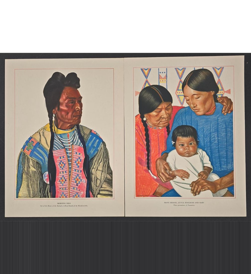 American Winold Reiss 1886-1953 From The Original Paintings Lot Of 2 Colored Lithograph (1 of 4)