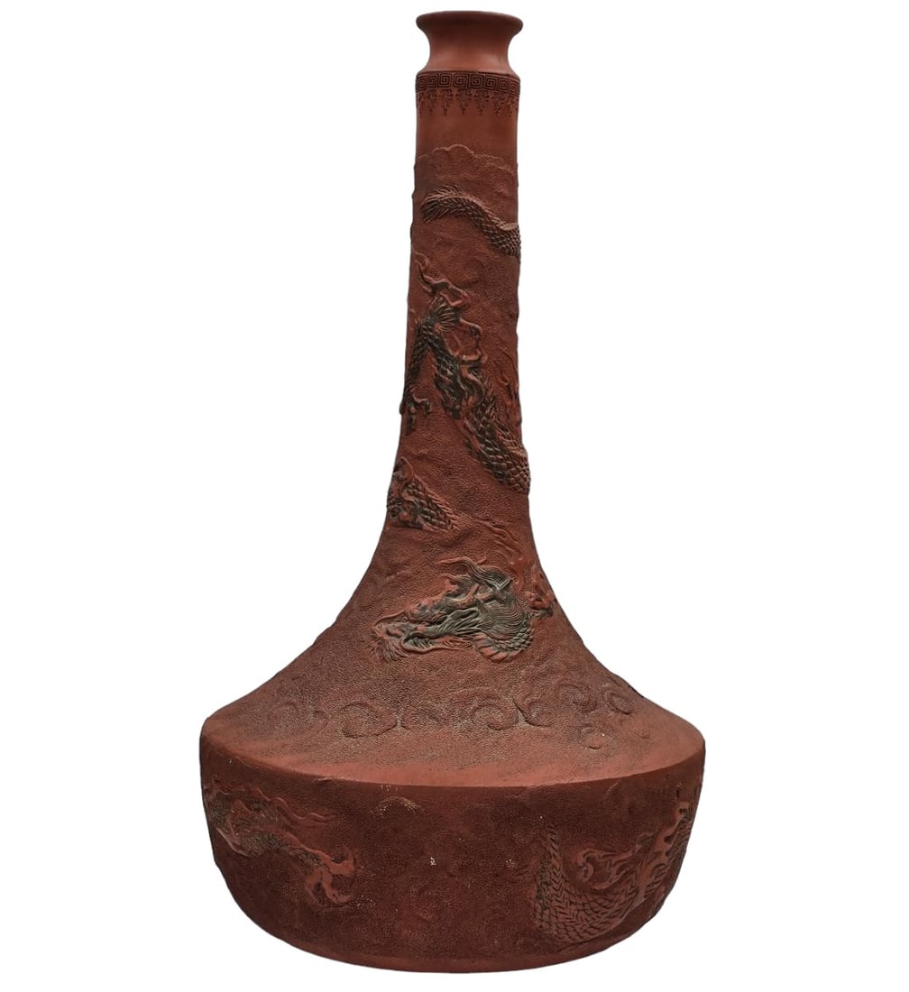 Antique Chinese Zisha Pottery Dragon Vase (1 of 14)