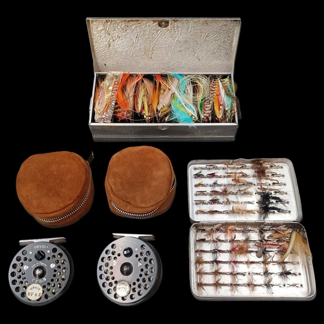 Lot Of Orvis CFO III + CFO IV Fly Fishing Disc Reels With Cases and Assorted Lures (1 of 13)