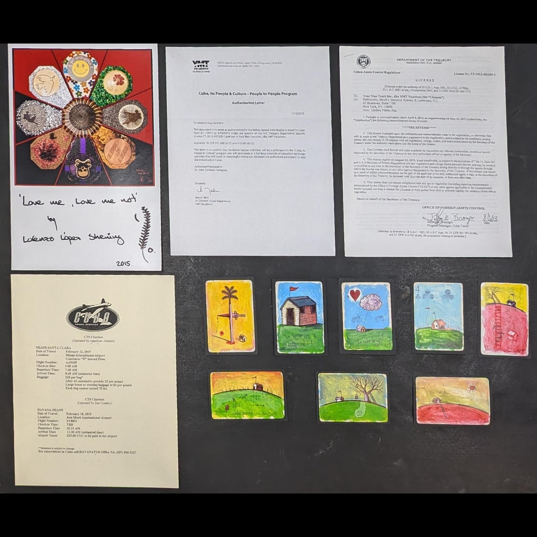 Cuban Artist Arnay Camaraza Perez Set Of 8 Scenic Painted Playing Cards And Signed Photograph (1 of 15)